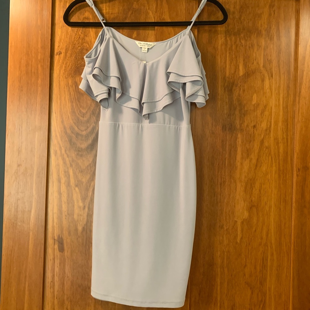 Miss Selfridge Gray Ruffle Dress